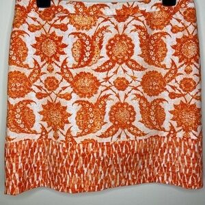 Micheal Kors Orange Print Mini Skirt